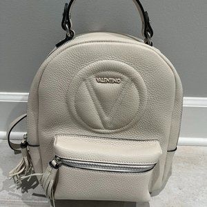 Cream Valentino Leather Backpack by Mario Valentino